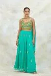 Turquoise Georgette Sharara Set
