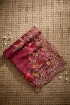Wine Pink Organza Saree