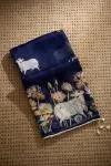 Navy Blue Organza Saree