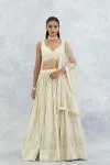 Beige Banarasi Silk Lehenga Set