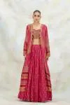 Cerise Pink Chiffon Lehenga Set