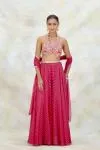 Fuchsia Pink Organza Sharara Set