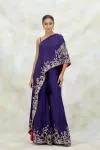 Purple Silk Asymmetric Sharara Set
