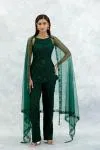 Forest Green Georgette Co-ord Set