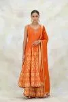 Rust Orange Silk garara set