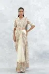 Ivory Georgette Drape Saree