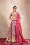 Plum Banarasi Silk Lehenga