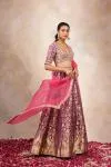 Plum Banarasi Silk Lehenga