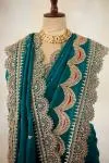 Teal Green Organza Saree