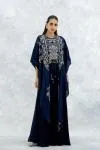 Ink Blue Silk Sharara Set