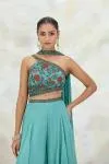 Teal Georgette Sharara Set