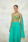 Turquoise Georgette Sharara Set
