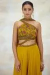 Mustard Georgette Sharara Set