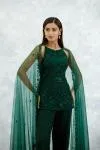 Forest Green Georgette Co-ord Set