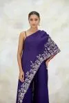 Purple Silk Asymmetric Sharara Set