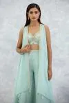 Powder Blue Silk Sharara Set