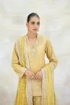 Yellow Georgette Sharara Set