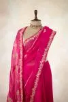 Fuchsia Pink Organza Saree