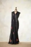 Black Tussar Slik Saree