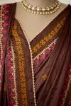 Mahogany Tussar Slik Saree