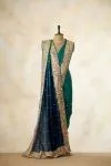 Dual-Shade Blue Tussar Silk Saree