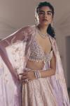 Purple Ombre Georgette Lehenga Set