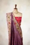 Grape Purple Tussar Silk Saree