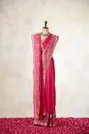 Fuchsia Pink Organza Saree