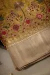 Lime Gold Tissue Silk Saree