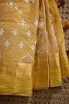 Mustard Yellow Organza Tissue Saree