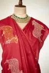 Rust Red Tussar Silk Saree