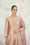 Dusty Pink Tissue Organza Anarkali Set