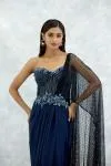 Sapphire Satin Drape Saree
