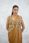 Molten Gold Satin Drape Saree
