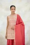 Coral Silk Garara Set