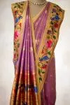 Lavender Paithani Slik Saree