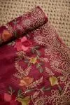 Wine Pink Organza Saree