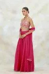 Fuchsia Pink Organza Sharara Set