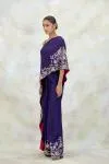 Purple Silk Asymmetric Sharara Set