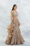 Beige Organza Lehenga Set