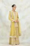Yellow Georgette Sharara Set