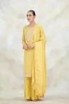 Butter Yellow Crepe Garara Set
