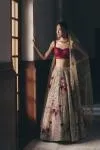 Gold Tissue Net Lehenga Set