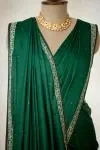 Forest Green Tussar Silk Saree