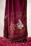 Wine Tussar Slik Saree