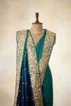 Dual-Shade Blue Tussar Silk Saree