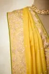 Dual-Shade Green-Yellow Tussar Silk Saree