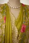 Pistachio Green Organza Silk Saree