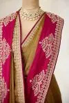 Gold & Rani Pink Kanjivaram Tissue Saree