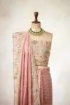 Blush Pink Organza Tissue Saree